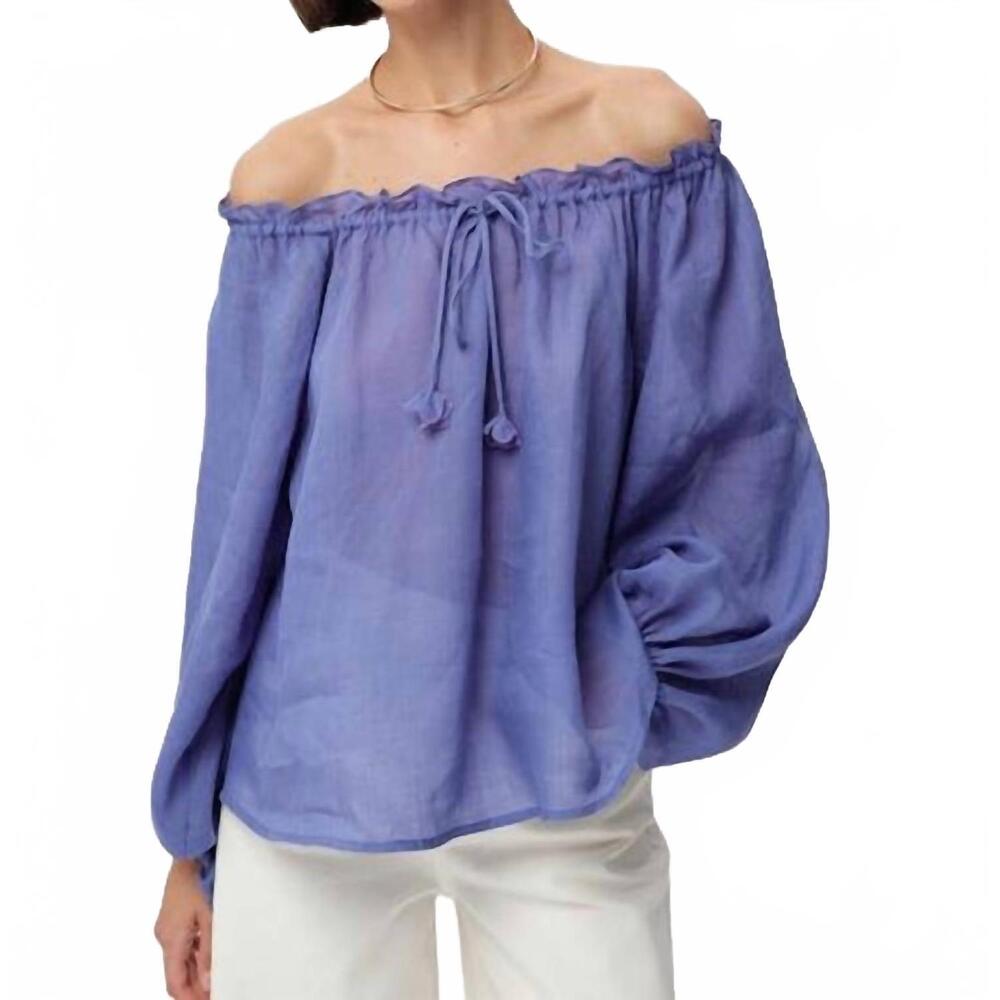 NEW EXQUISE adriene blouse in periwinkle